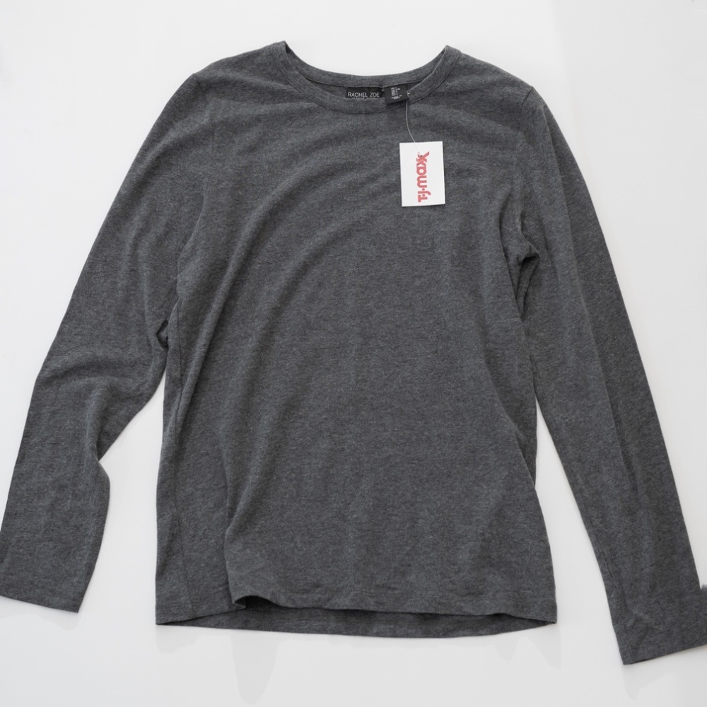 NWT Rachel Zoe Gray Long Sleeve Tee Size Large - Picture 3 of 8